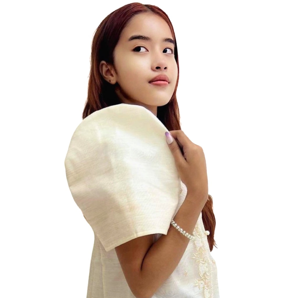 Baro't Saya Filipiniana Tagalog Special Double Lining with Piping Brown Lagundi Leaves Design