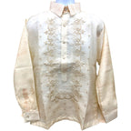 Barong Tagalog Special Double Lining with Piping Brown Lagundi Design