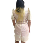 Baro't Saya Filipiniana Tagalog Special Double Lining with Piping Brown Leaves Design