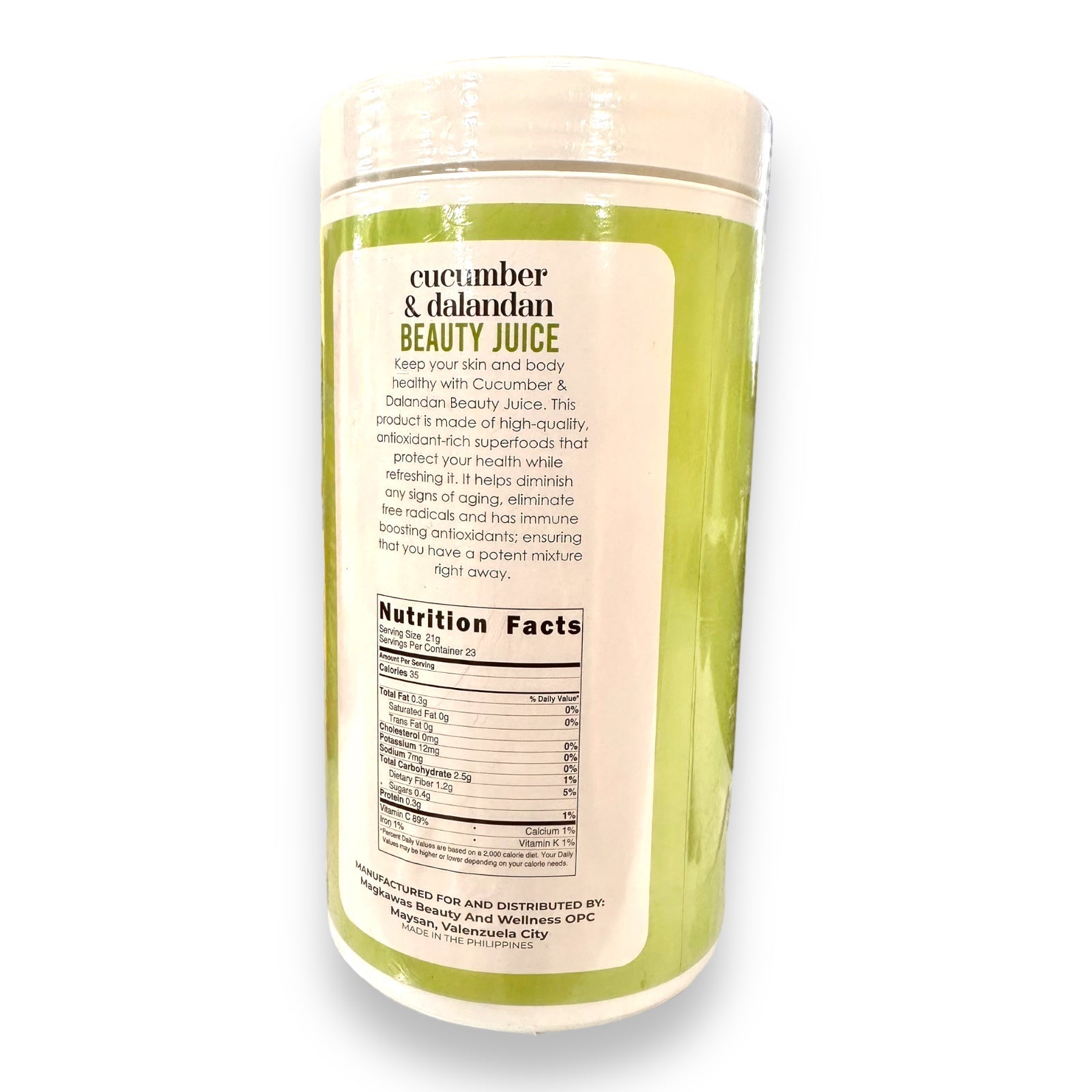 Luxe - Cucumber & Dalandan Beauty Juice 500g ( Half KiLo Canister )