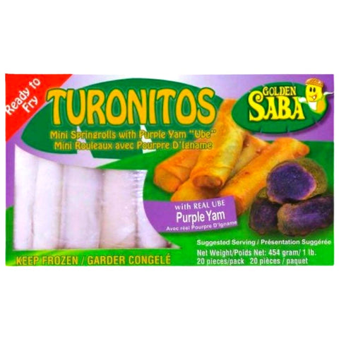 Golden Saba - Turonitos - Mini Saba Banana Roll - with Real UBE Purple Yam - 1 LB