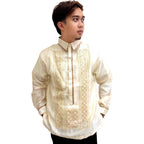 Barong Tagalog Special Double Lining with Piping Brown Bayong Design