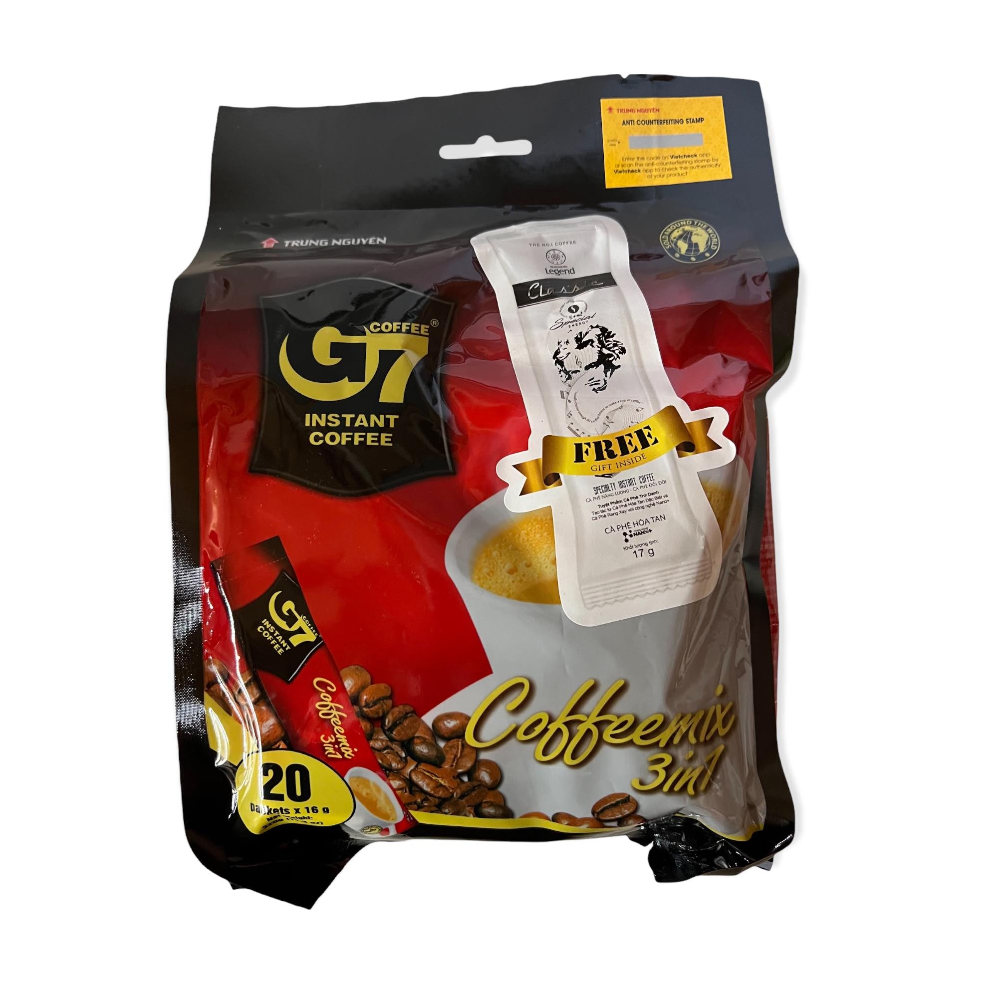 G7 - 3 in 1 Instant Coffee Mix - 20 Sachets - 320 G