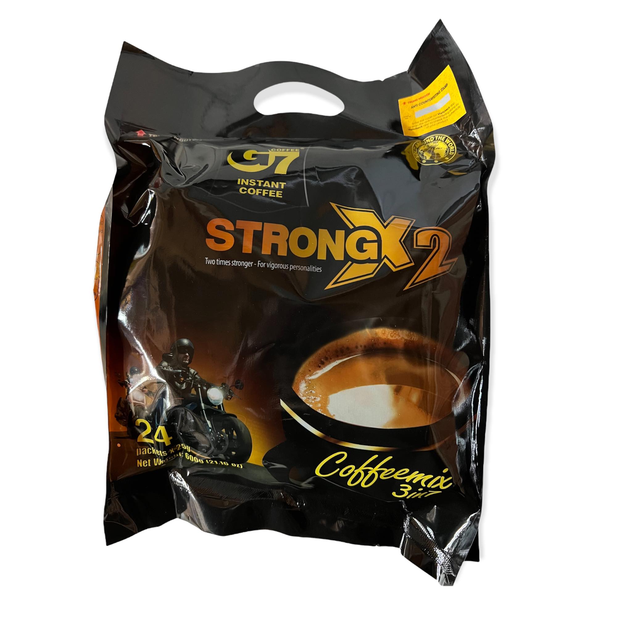 G7 - 3 in 1 Instant Coffee Mix - Strong X2 - 24 Sachets - 600 G