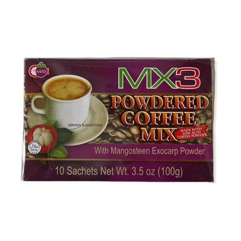 MX3 - Powdered Coffee Mix with Mangosteen Exocarp Powder - 10 Sachets
