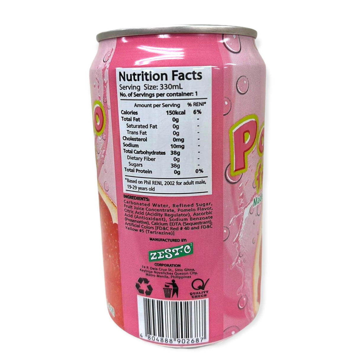 ZestO Pomelo Fruit Soda with Real Fruit Juice 330 ML Sukli