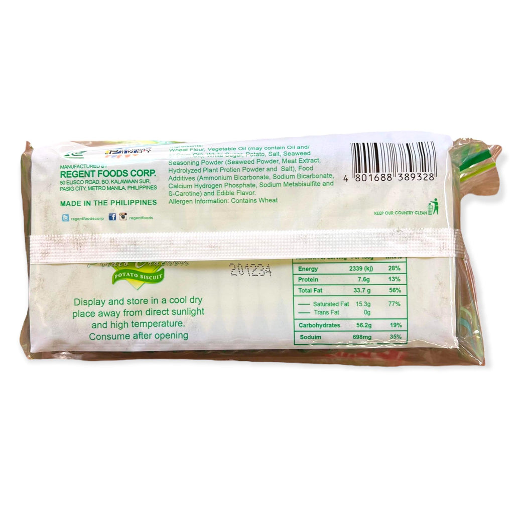 Regent - Potato Crackers - Potato Biscuit - Seaweed Flavor - 20 Pack - 200 G