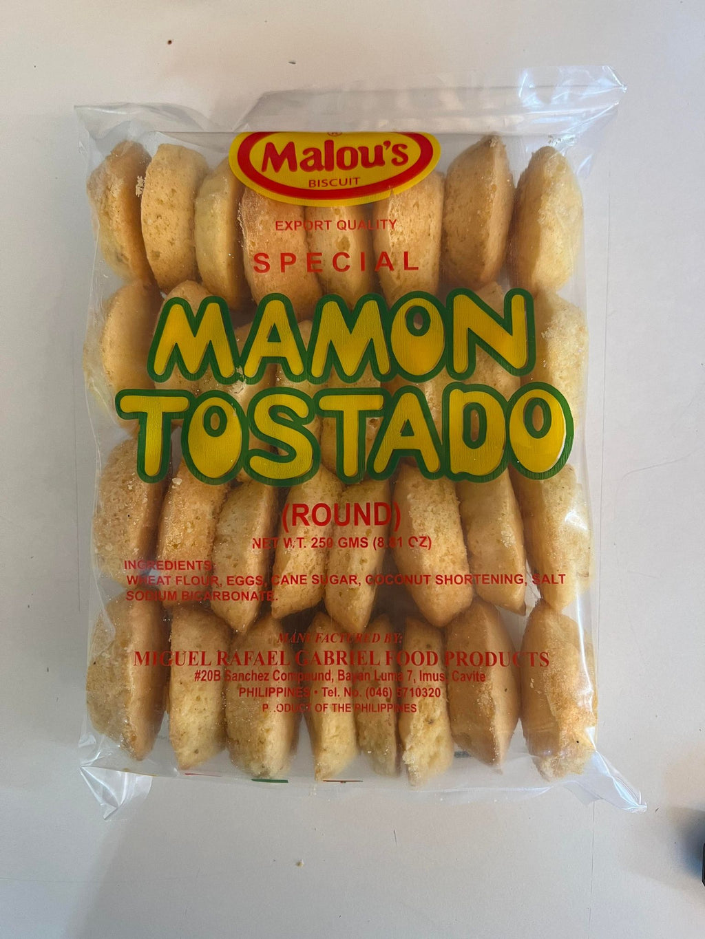 Malou's - Biscuits Mamon Tostado (Round) - 210 G