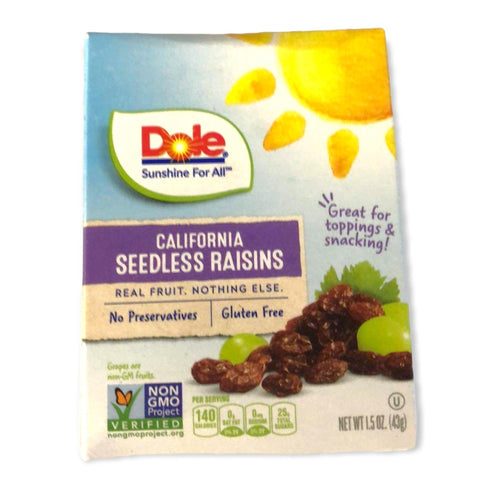 Dole - California Seedless Raisins - 6 Pack - 1.5 OZ