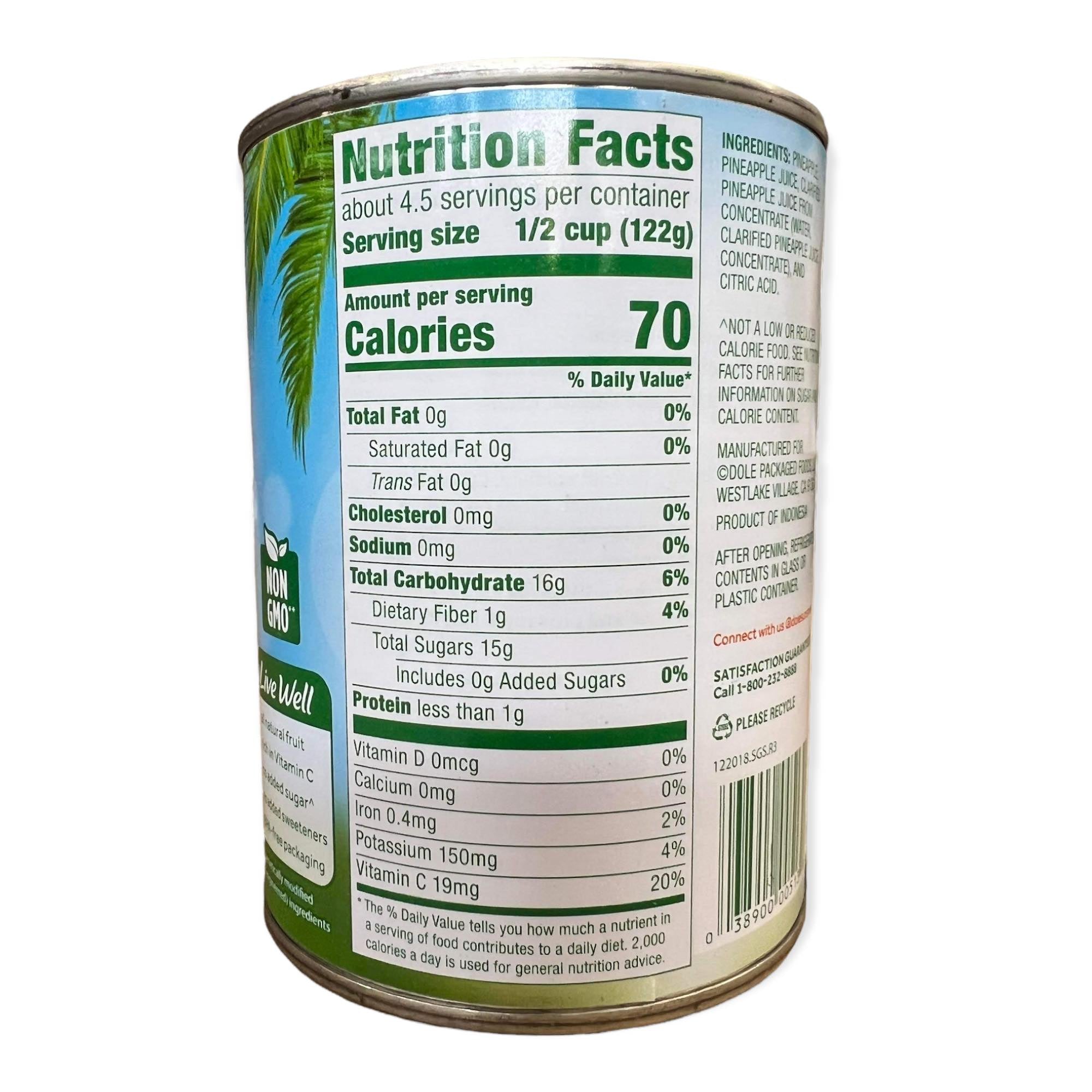 Dole - Pineapple Tidbits in Juice - 20oz