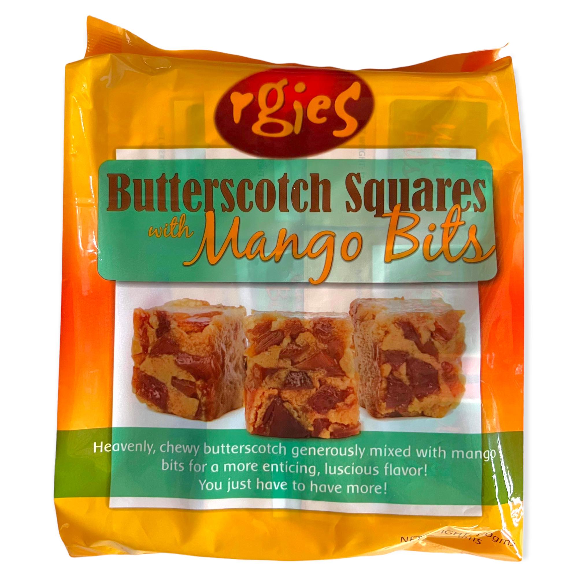 RGIES - Butterscotch Squares with Mango Bits - 10 Pieces - 170 G