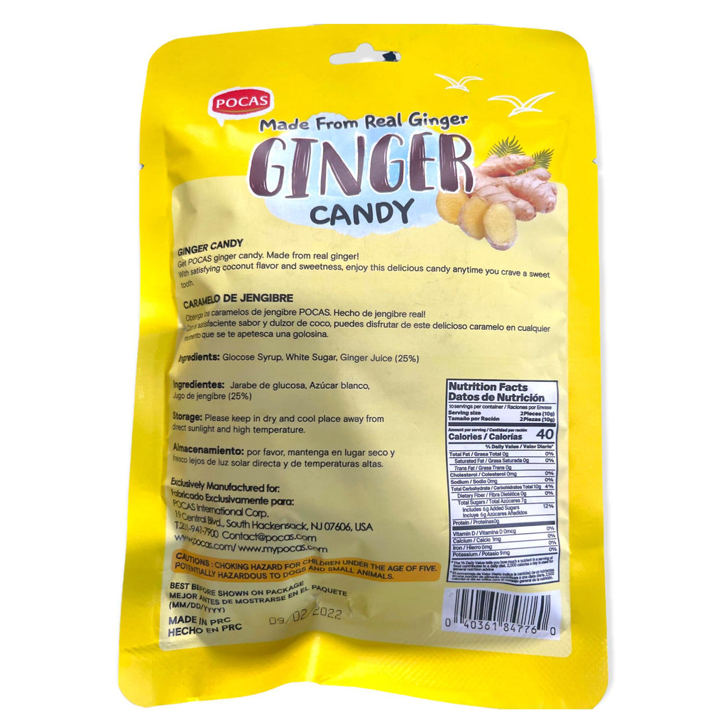 Poca's - All Natural - Ginger Candy- Original - 100 G