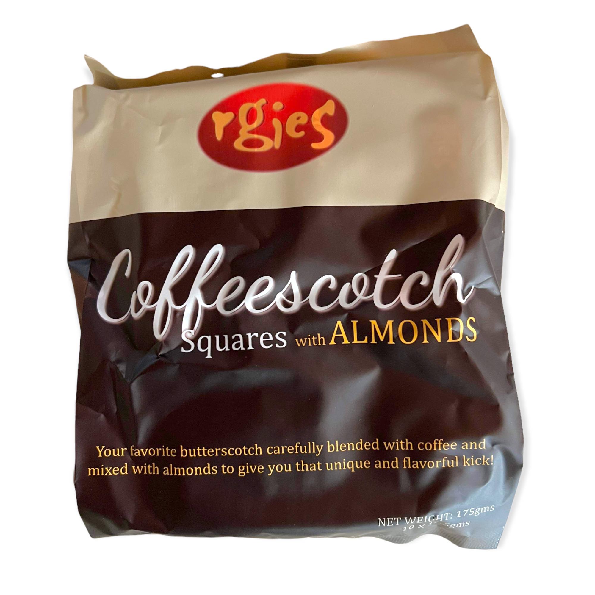 RGIES - Coffeescotch Squares with Almonds - 10 Pieces - 170 G