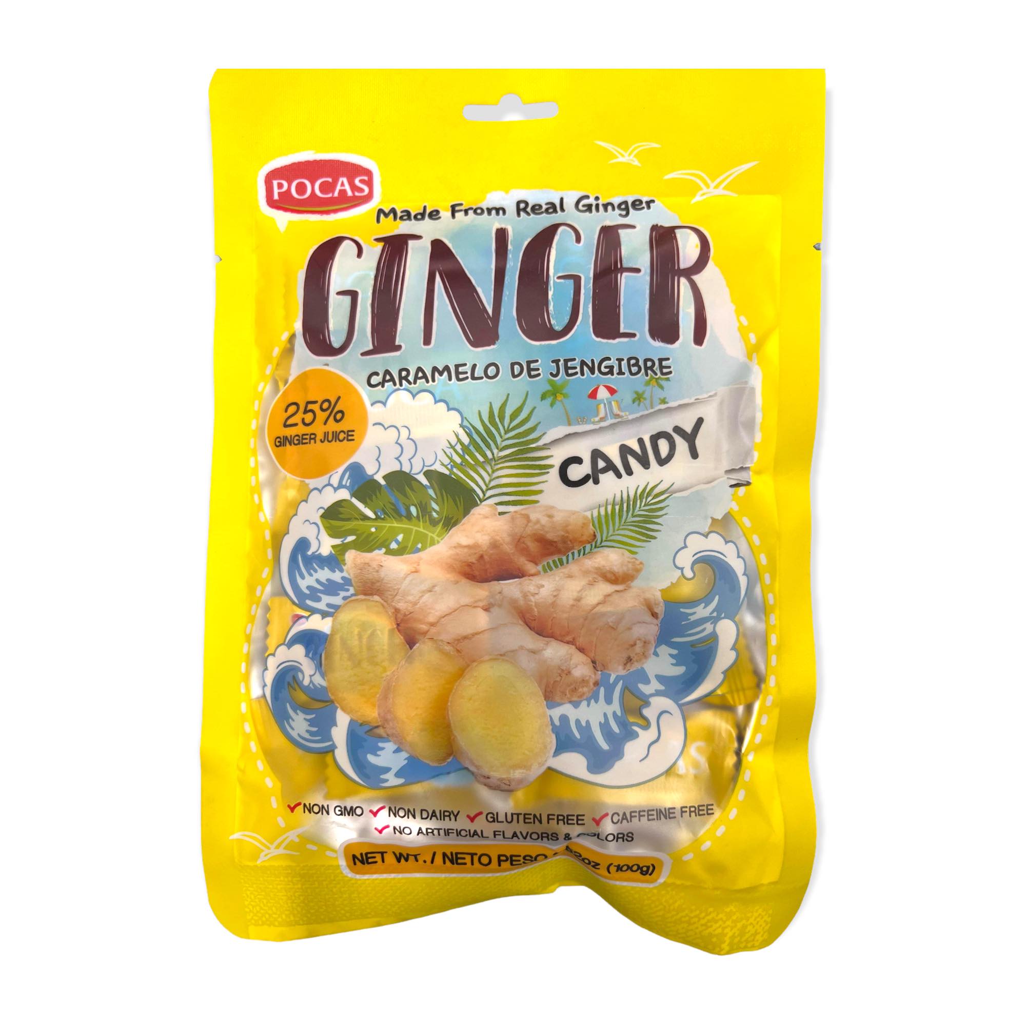 Poca's - All Natural - Ginger Candy- Original - 100 G