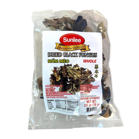 Sunlee Brand - Dried Black Fungus (Whole) - 2.5 OZ