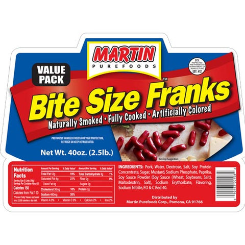 Martin Purefoods - Bite Size Franks - Value Pack - 2.5 LBS