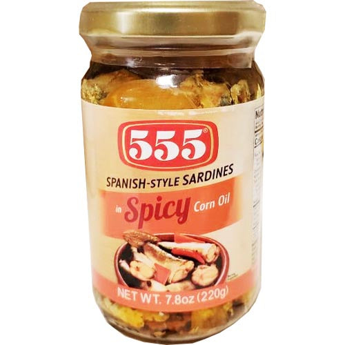 555 - Spanish Style Sardines in Spicy Corn Oil - 220 G