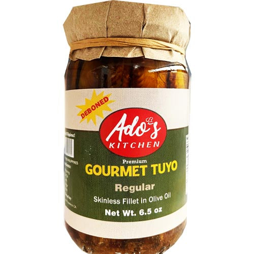 Ado's Kitchen - Premium Gourmet Tuyo - Deboned - Regular - Skinless Fillet in Olive Oil - 200 G