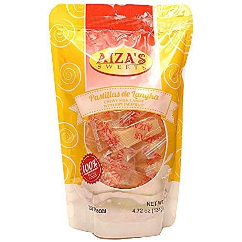 Aiza's Sweets - Pastillas de Langka - Chewy Milk Candy with Jackfruit - 20 Pieces - 134 G