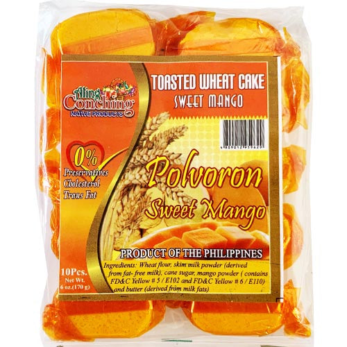 Aling Conching - Polvoron Sweet Mango - Toasted Wheat Cake -Sweet Mango - 10 Pieces - 170 G