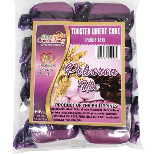 Aling Conching - Polvoron UBE - Toasted Wheat Cake -Purple Yam - 10 Pieces - 170 G