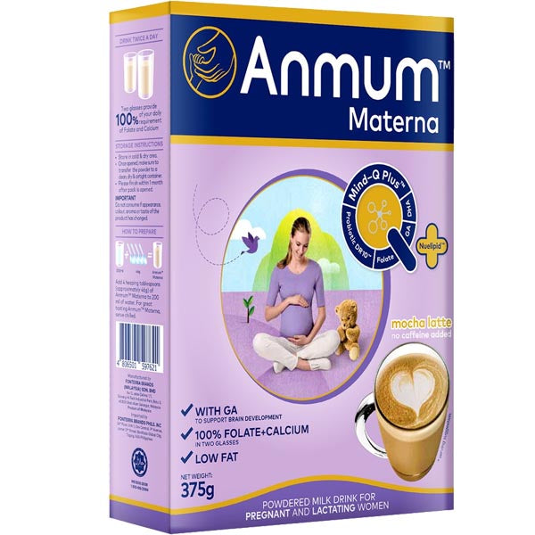 Anmum Materna - Mocha Latte Flavor - Powdered Milk Drink For Pregnant and Lactating Women - 375 G