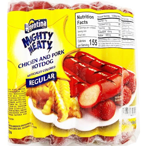 Argentina Brand - Mighty Meaty Chicken and Pork HotDog - Regular - 12 OZ