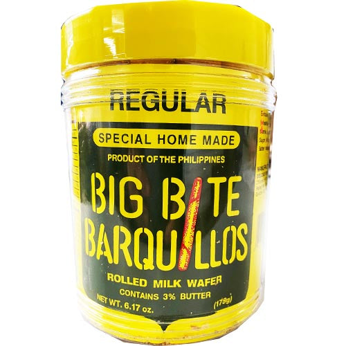 Big Bite - Barquillos - Rolled Milk Wafer - Special Home Made - Regular (Small) - 178 G