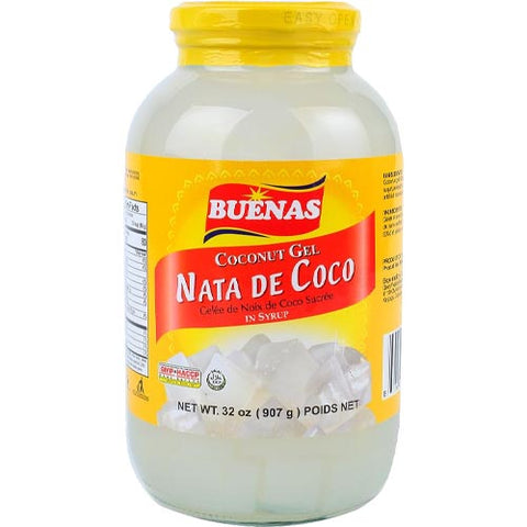 Buenas - Nata De Coco - Coconut Gel in Syrup - WHITE - 32 OZ