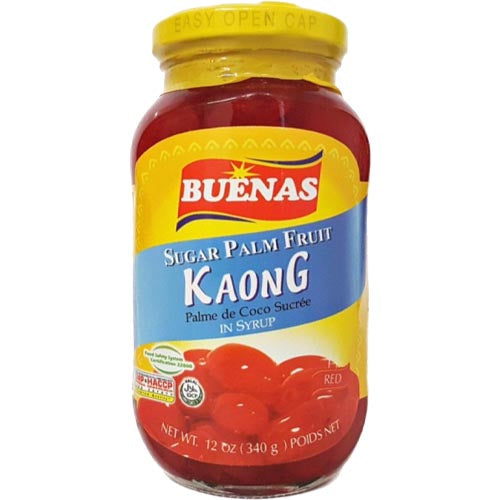 Buenas - Sugar Palm Fruit in Syrup - Kaong - Red - 12 OZ