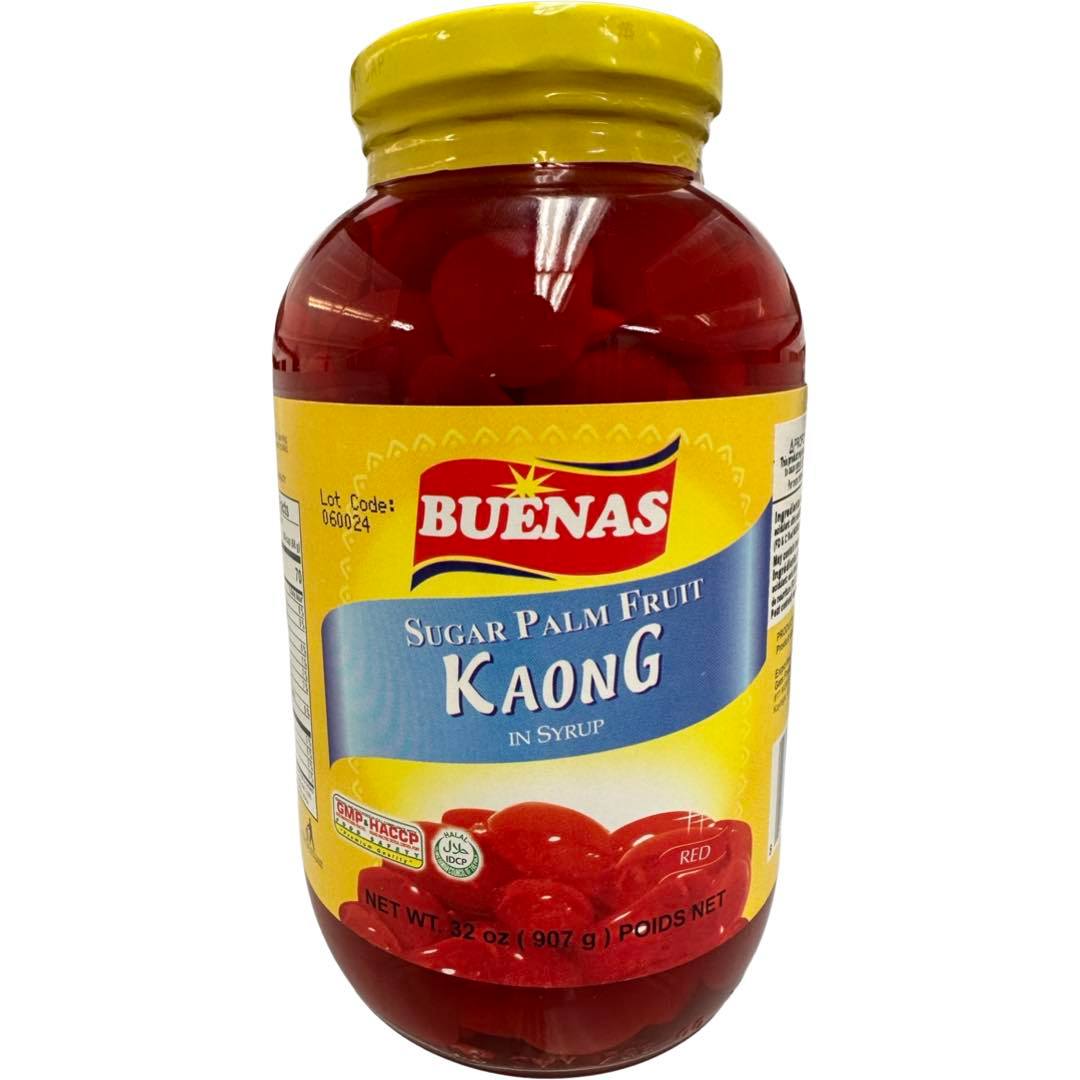 Buenas - Sugar Palm Fruit in Syrup - Kaong - Red - 32 OZ