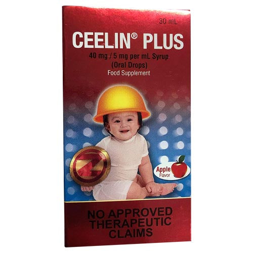 Ceelin Plus - Oral Drops - Vitamin For Ages 6 months  - 1 Year Old - 30 ML - APPLE FLAVOR (RED)