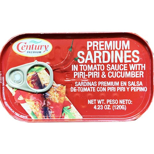 Century Tuna Premium - Premium Sardines in Tomato Sauce with Piri Piri and Cucumber - 120 G