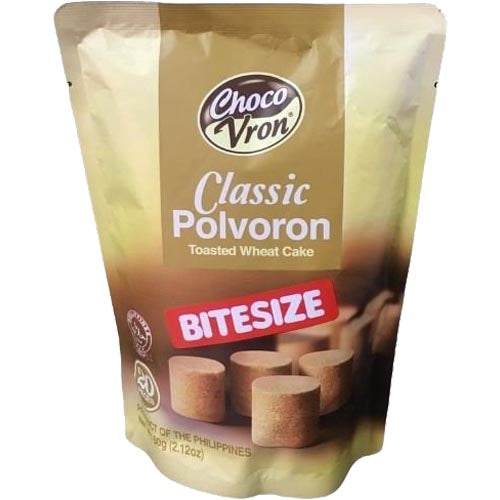 ChocoVron - Classic Polvoron - Toasted Wheat Cake - BiteSize  - 20 Pieces - 80 G