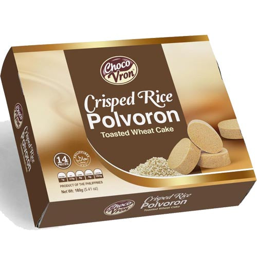 ChocoVron - Crisped Rice Polvoron - Toasted Wheat Cake - 14 Pieces - 168 G