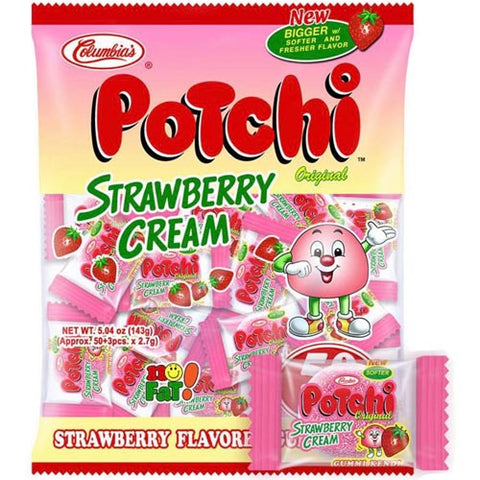 Columbia's - Potchi - Strawberry Cream - Strawberry Flavored Gummi Candy - 50 Pieces - 135 G
