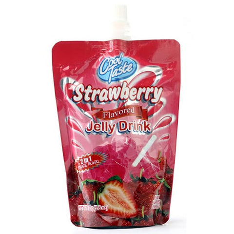Cool Taste -Strawberry Flavored Jelly Drink - 2 in 1 Snack Drink - 5.6 OZ