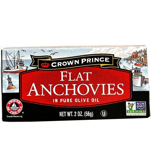 Crown Prince - Flat Anchovies in Pure Olive Oil - 2 OZ