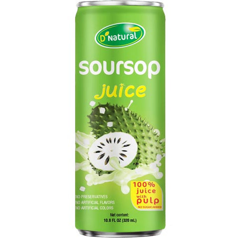 D’Natural - Soursop Juice 100% Juice w/ Pulp - 320 ML
