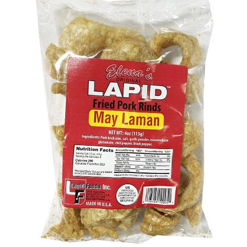 Elena's Original Lapid - Fried Pork Rinds - May Laman - 5 OZ