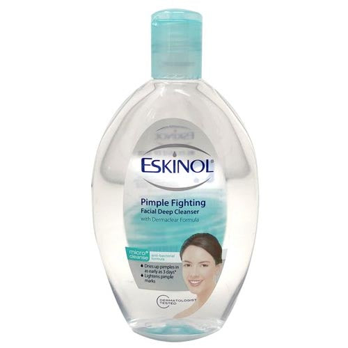 Eskinol - Pimple Fighting - Facial Deep Cleanser with Dermaclear Formula - Micro Cleanse - Anti-Bacterial Formula - 225 ML
