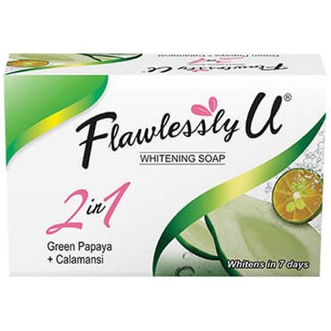 Flawlessly U - Whitening Soap - 2 in 1 - Green Papaya + Calamansi - 125 G