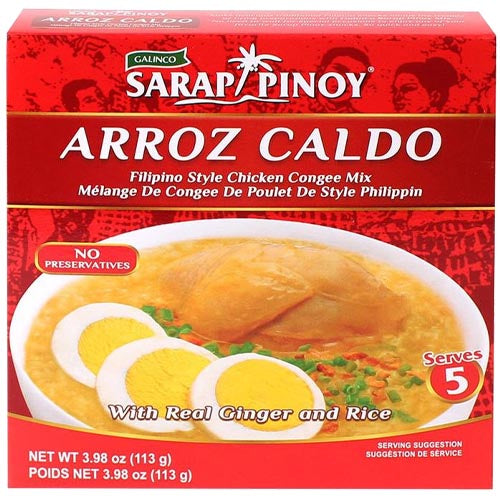 Galinco -Sarap Pinoy - Arroz Caldo - Filipino Style Chicken Congee Mix - Serves 5 - 113 G
