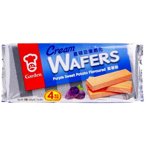 Garden - Cream Wafers - UBE - Purple Sweet Potato Flavoured - 4 Single Pack - 200 G