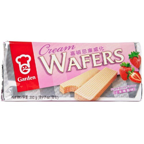 Garden - Cream Wafers - Strawberry Flavour - 4 Single Pack - 200 G