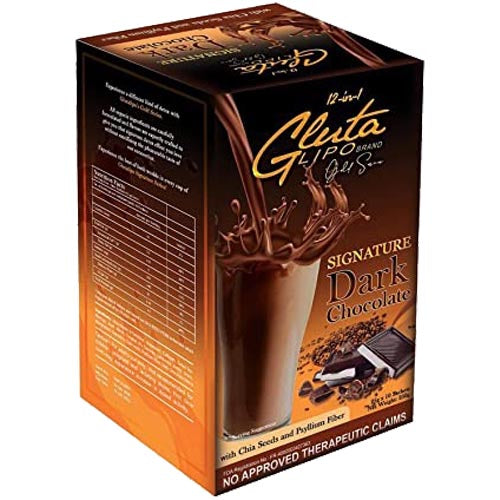 Gluta Lipo Brand - 12 in 1 Signature - Dark Chocolate - 10 Sachets - 250 G