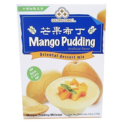 Golden Coins - Mango Pudding Artificial Flavor - Oriental Dessert Mix - 4.5 OZ