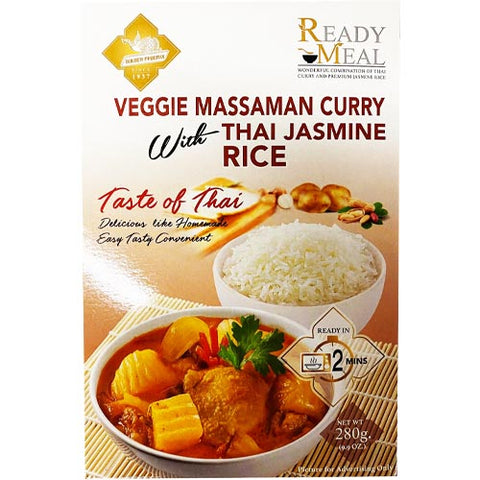 Golden Phoenix - Veggie Massaman Curry with Thai Jasmine Rice - Ready Meal - 280 G