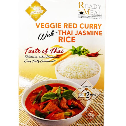 Golden Phoenix - Veggie Red Curry with Thai Jasmine Rice - Ready Meal - 280 G