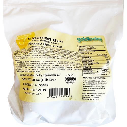 Goldilocks - Siopao Bola-Bola - (Steamed Bun with Cured Sausage Added) - 4 PCS